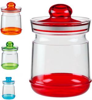 cosmoplast 30 Barattolo Per Alimenti 6x10 Cm 125 Cc In Plastica Trasparente Colori Assortiti - 30