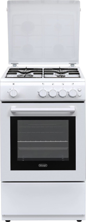 DeLonghi Dl 554 Gw Cucina A Gas 4 Fuochi Forno A Gas Larghezza X Profondità 50x50 Cm Con Coperchio Colore Bianco - Dl 554 Gw