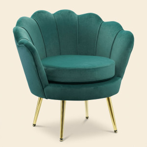 dechome 012gn/839 Poltrona Vintage In Velluto Dimensioni 76x67x74 Colore Verde