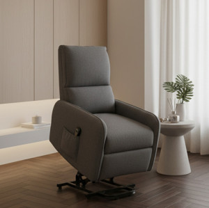 dechome 0cgj643 Poltrona Per Anziani Elettrica Alzapersone Reclinabile In Tessuto 62x86.5x98 Cm Colore Grigio Carbone