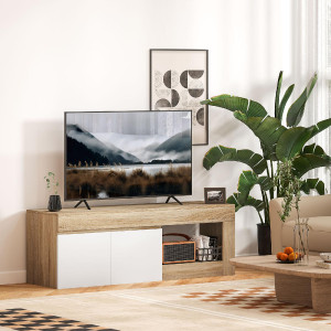 dechome 0ndj623 Mobile Tv Moderno 2 Ante 1 Vano A Giorno Dimensioni 140x40x48 Cm Colore Legno Naturale