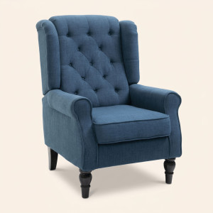 dechome 11d0bu Poltrona Vintage In Tessuto Dimensioni 74x86x102 Colore Blu