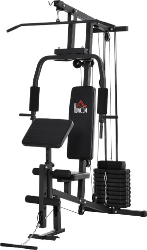dechome 132 Stazione Fitness Per Allenamento A Casa E Professionale Palestra Multifunzione In Acciaio 148x108x207cm Nero