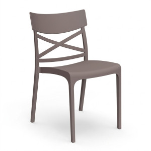 vivagarden 306.1 Sedia Per Esterni Impilabile In Plastica Dimensioni 16x54x80h Cm Colore Tortora - Croix