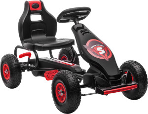 dechome Dh37019 Go Kart A Pedali Per Bambini Da 5+ Anni Seduta Regolabile E Ruote In Gonfiabili Cavalcabile Colore Rosso - Dh37019