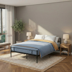 dechome 413v01831 Letto Matrimoniale 160x200cm In Acciaio Colore Nero