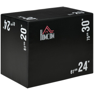 dechome 52a93 Plyo Box 3 In1 A 3 Altezze Jumping Box Pliometrico Capacità 120kg 75x51x61cm Nero - 52a93