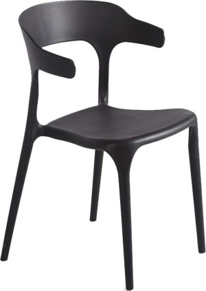 vivagarden 65876 Sedia Per Esterni Impilabile In Polipropilene Dimensioni 50,0x50,0x74,5 Cm Colore Nero