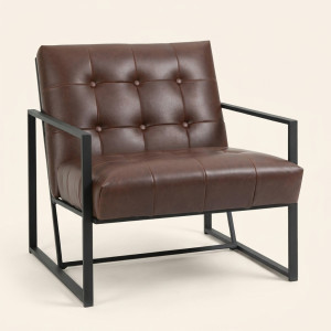 dechome 904833 Poltrona Stile Industriale In Ecopelle Dimensioni 62x74x78 Cm Colore Marrone - Barcellona