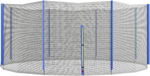 dechome A2030buao69 Rete Di Protezione Per Trampolini A 8 Pali Con Ingresso Con Cerniera In Pe Ø366x180 Cm Colore Nero E Blu - A2030buao69