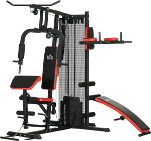 dechome Dha9195 Stazione Fitness Multifunzione Per Allenamento Del Corpo In Acciaio E Pu 225x175x200 Cm Colore Nero - Dha9195