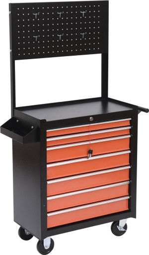 brugel Bd0001 Carrello Porta Utensili Attrezzi Con Cassettiera Nero E Arancione 61.5x33x76 Cm - Bd0001