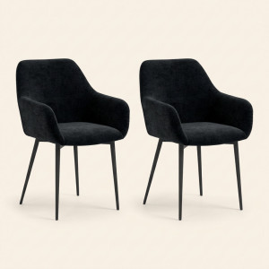 dechome Bka790f Set 2 Sedie Cucina Soggiorno Design Nordico In Tessuto Velluto 54x57x80 Cm Colore Nero