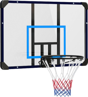 dechome Buj37b Canestro Basket Da Muro Con Tabellone Infrangibile E Cerchio In Acciaio 113x61x73 Cm - Buj37b