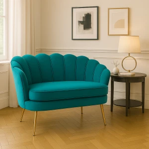 dechome D33957 Divano 2 Posti Contemporaneo Luxury In Velluto Dimensioni 130x77x77 Cm Colore Alzavola