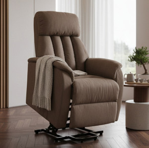dechome Dch-7131054m Poltrona Per Anziani Elettrica Alzapersone Reclinabile In Tessuto 75x93x110 Cm Colore Marrone