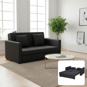 dechome Dch-8331052a Divano Letto 2 Posti Moderno Vano Contenitore In Tessuto Dimensioni 152x101x81 Cm Colore Grigio Scuro