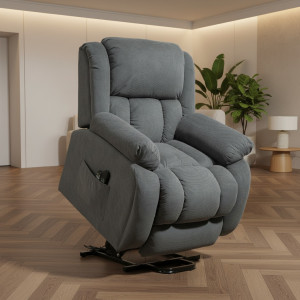 dechome F933gy Poltrona Per Anziani Elettrica Alzapersone Reclinabile Massaggiante In Tessuto Dimensioni 93x104x105 Cm Colore Grigio