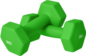 dechome Gna768f Set 2 Manubri 3 Kg Esagonali E Antiscivolo Per Casa E Palestra In Metallo E Plastica 18x8x8 Cm Colore Verde - Gna768f