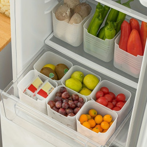 dechome Pk07184 Organizer Per Frigorifero Set 3 Contenitori Conservazione Degli Alimenti Colore Bianco - Pk07184