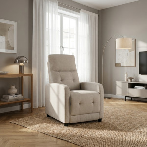 dechome Rey Beige 36 Poltrona Relax Reclinabile Con Movimento Manuale In Tessuto 65.5x85.5x102.5 Cm Colore Beige