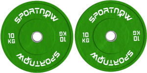 dechome U5990gn Set 2 Dischi Pesi Da 10kg In Gomma Con Foro Da 2"/5 Cm Per Manubri E Bilancieri Colore Verde - U5990gn
