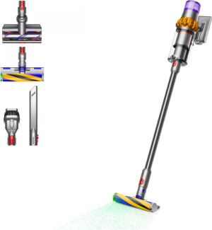 Dyson V15 Detect Absolute Scopa Elettrica Senza Filo Aspirapolvere Senza Sacco Ciclonica Potenza 660 W Capacità 0.76 Litri Colore Nichel Giallo - V15