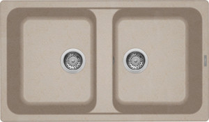 elleci Lg245051 Lavello Cucina 2 Vasche Da Incasso Larghezza 86 Cm Materiale Granitek Colore Avena G51 - Lg245051 Life 450