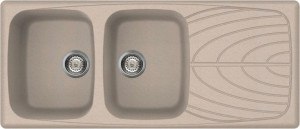 elleci Lgm50051 Lavello Cucina Fragranite 2 Vasche Incasso Con Gocciolatoio Larghezza 116 Cm Materiale Granitek Colore Avena G51 - Lgm50051 Master 500