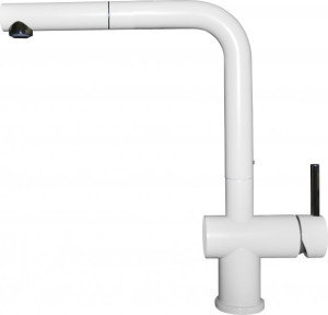 elleci Mkkstp96 Rubinetto Cucina Miscelatore Con Doccetta Estraibile Monocomando In Keratek Colore Bianco - Mkkstp96 Stream Plus K96