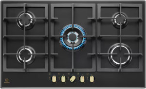 Electrolux Kgs 9536 Rn Kgs 9536 Rn Serie Pro Piano Cottura 86 Cm A Gas 5 Fuochi (1 Bruciatore Wok) Colore Nero