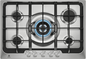 Electrolux Px750uov Px750uov Serie Soft Piano Cottura 5 Fuochi A Gas 75 Cm (1 Bruciatore Wok Tripla Corona) Colore Inox