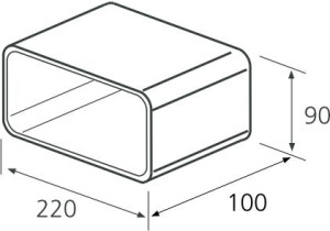 1053n Giunzione Rettangolare Accessorio Per Cappa Elica - 1053n