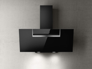 elica Prf0166929 Cappa Cucina Aspirante A Parete Larghezza 90 Cm Finitura Vetro Nero - Prf0166929 Sheen-S Bl/a/90