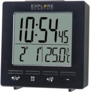 explore scientific Rdc1005blk Orologio Sveglia Digitale Con Temperatura Interna Doppio Allarme Display Lcd Colore Nero - Rdc1005blk