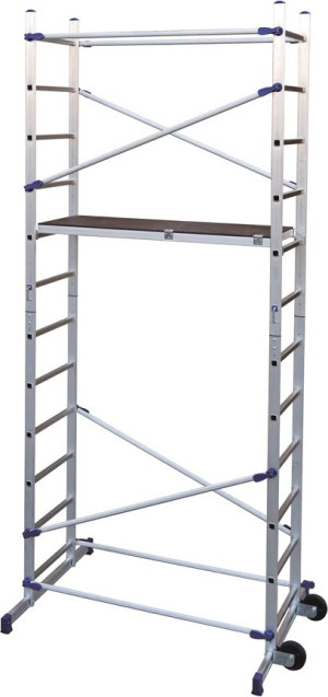 facal Pn/cli Trabattello Alluminio Ponteggio Mobile Con Ruote E Piedini Antisdrucciolo Portata 150 Kg Altezza Max 4,36 Mt Piattaforma 143x51 Cm - Clic