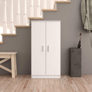 fores habitat 07813o Mobile Multiuso Moderno 2 Ante Battenti Con 6 Ripiani Interni Dimensioni 55x36x108 Cm Colore Bianco