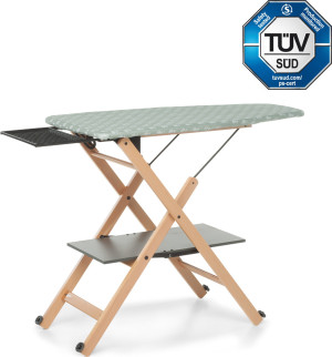 Foppapedretti 9900310803 Asse Da Stiro Pieghevole In Legno 123 X 90 Cm Con Rotelle - 9900310803