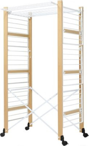 Foppapedretti 9900421503 Stendibiancheria Verticale Pieghevole In Legno Fino A 33 Metri Di Stenditura Colore Naturale - Ursus - 9900421503