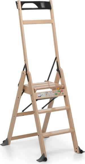 Foppapedretti Lascala 3.0 Scala Pieghevole 3 Gradini Altezza 156 Cm In Legno Colore Naturale - Lascala 3.0
