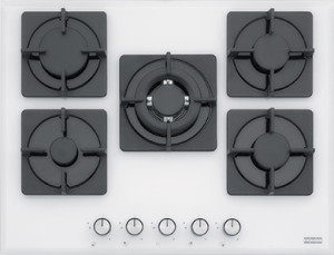 Franke 106.0490.103 Piano Cottura 5 Fuochi A Gas Con Bruciatore Doppia Corona Larghezza 68 Cm In Vetro Temperato Colore Bianco - 106.0490.103