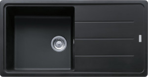 Franke 114.0276.112 Lavello Cucina 1 Vasca Da Incasso Con Gocciolatoio Reversibile Larghezza 97 Cm Materiale Fragranite Serie Boston Colore Nero -