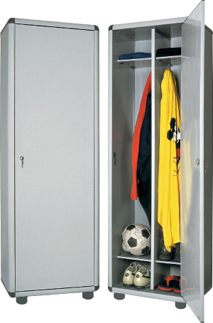garofalo V01.01.004 Armadietto Spogliatoio Sporco/pulito In Resina/plastica Antipioggia 1 Anta 2 Ripiani Dimensioni 59x39x175 Cm Colore Grigio