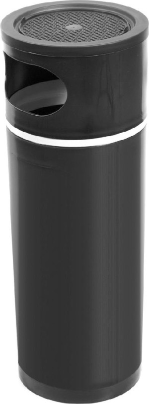 giganplast 5970m1/n Posacenere Da Esterno Con Cestino Rifiuti In Plastica 25x70 Colore Nero - 5970m1/n