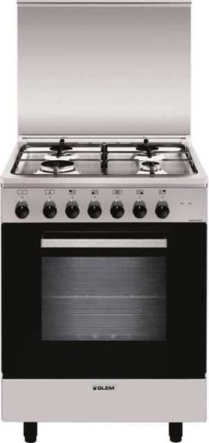 glem gas A654mi6 Cucina A Gas 4 Fuochi Forno Elettrico Multifunzione Ventilato Con Grill Larghezza X Profondità 60x50 Cm Classe Energetica A Con