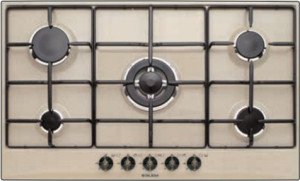 glem gas Gt955sa Gt955sa Piano Cottura 5 Fuochi A Gas 90 Cm (1 Bruciatore Tripla Corona) Colore Sabbia