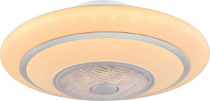 globo 3618 Outlet - Ventilatore Da Soffitto Con Luce Pale Interne Ø 60 Cm Lampadario 3 Velocità Colore Bianco - 03618 Rosario