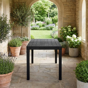 ipae progarden 01790 Tavolo Da Giardino Rettangolare In Polipropilene Dimensioni 138x78x72 Cm Colore Antracite - Sumatra