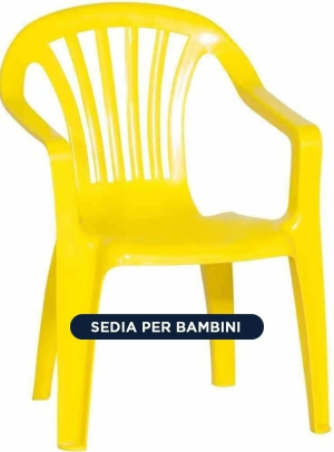 ipae progarden 46202 Sedia Per Esterni Impilabile Per Bambini In Polipropilene Dimensioni 36,5x40x52 Cm Colore Giallo - Baby