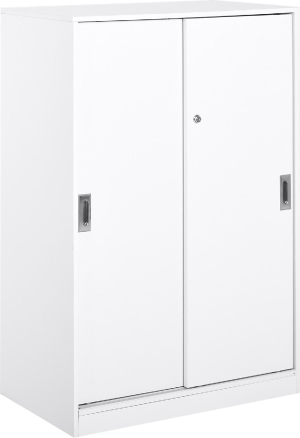 icon space Wta453f Mobile Ufficio Basso 2 Ante Scorrevoli Con Chiave Dimensioni 80x40x120 Cm Colore Bianco